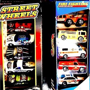 Hot Wheels Vintage Die-cast Fire Fighter & Racing Street Wheels Sets